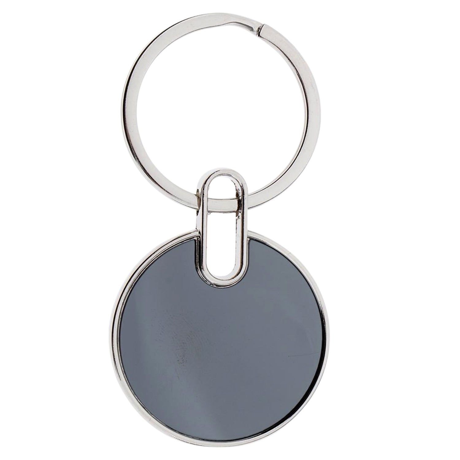 Sleek Black Round Metal Keychain (1 Pc) Sleek Black Round Metal Keychain (1 Pc)